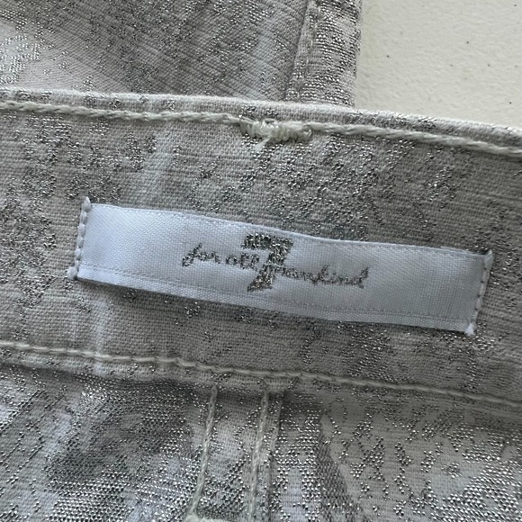 7 For All Mankind Jeans Womens 29 White Allover Embellished Skinny Leg Preppy - Picture 3 of 16